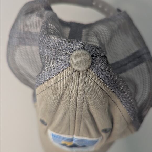 Patagonia RARE Khaki & Gray Mountain to Sea Logo Mesh Snapback Trucker Hat - Picture 6 of 9